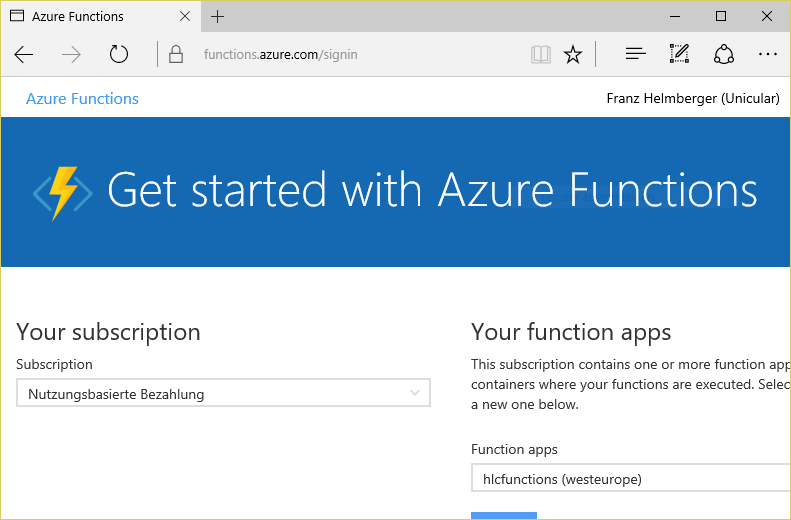 Azure Functions - Teil 1