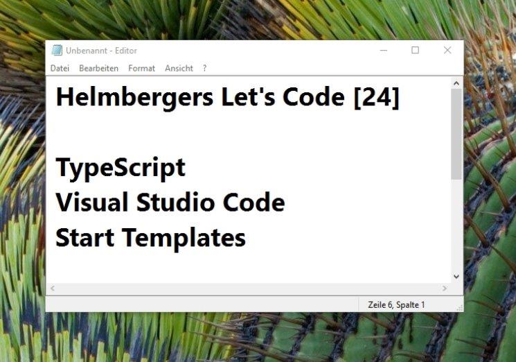 Visual Studio Code - TypeScript Start Templates (Let's Code 24)