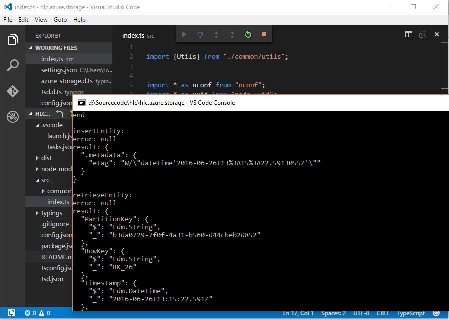 Azure Storage + TypeScript in Visual Studio Code (Let's Code 15 + 16)