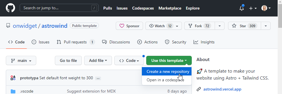 GitHub Use this Template